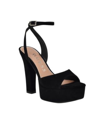 GUESS Women's Hitten High Block Heel Platform Sandals Macy's
