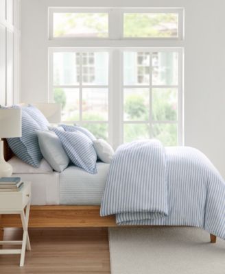 Home Martha Stripe Reversible 3-Pc. Duvet Cover Set, Queen