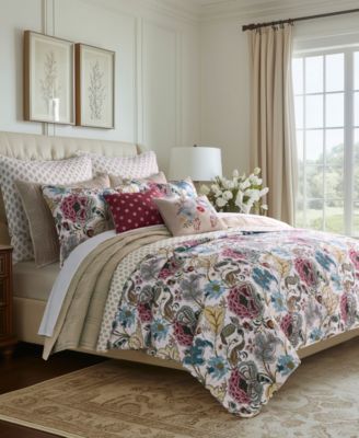 Angelica Spring Jacobean Floral 3-Pc. Quilt Set, King
