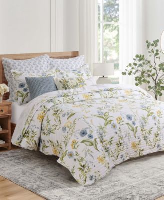 Viviana Watercolor Floral 3-Pc. Quilt Set, King
