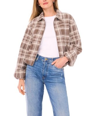 Women's Collared Neck Cropped Bubble Jacket