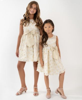 Girls' 7-16 Soutache Illusion Bodice Dress