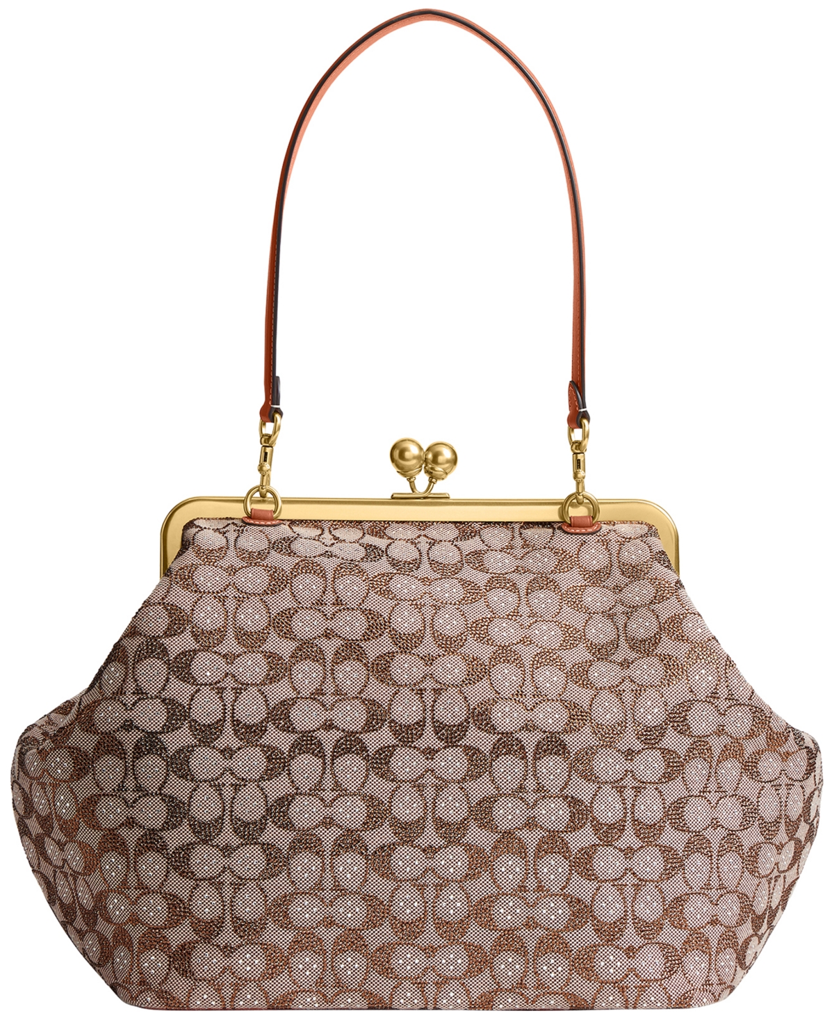 Coach Crystal Signature Jacquard Medium Frame Bag