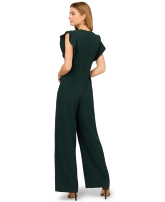 Women's Crepe Overlay V-Neck Jumpsuit