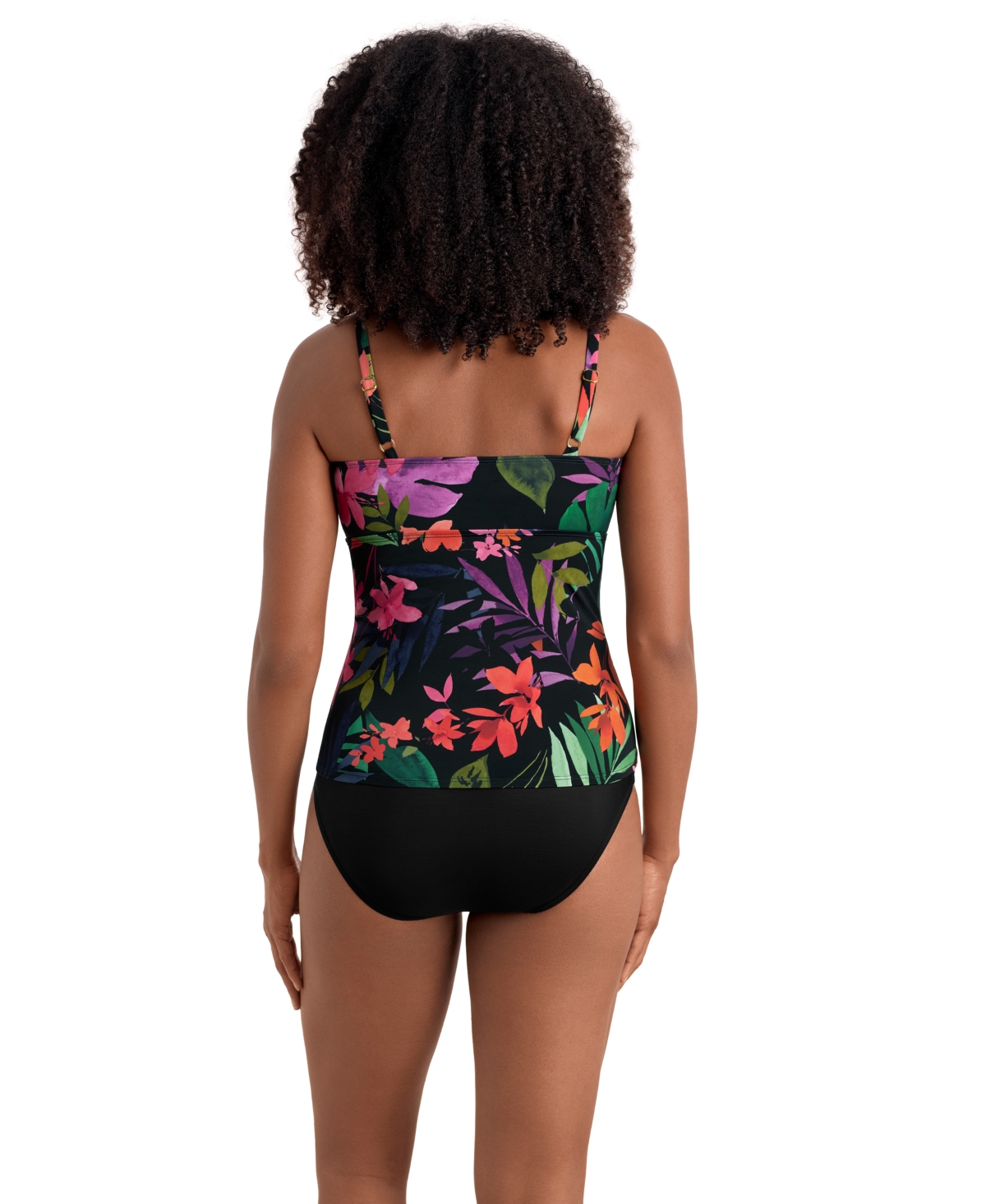 Shapesolver Sport By Mimi Flamingo Women's Shirred Pull-on Tankini Top In Multi