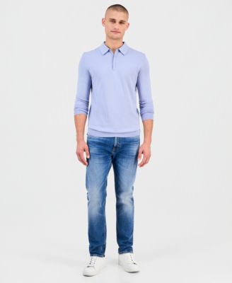 Men's San Pippo Long-Sleeve Ribbed Polo Sweater