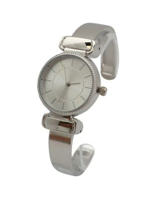 Silver Simple Metallic Bangle Watch
