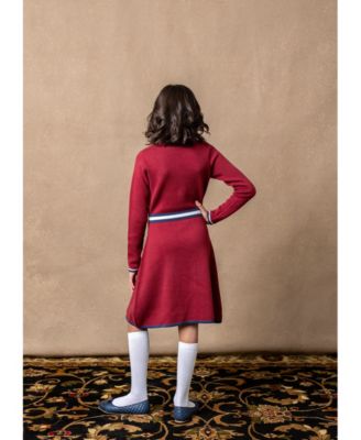 Baby Girls Organic Long Sleeve Collared Henley Sweater Dress