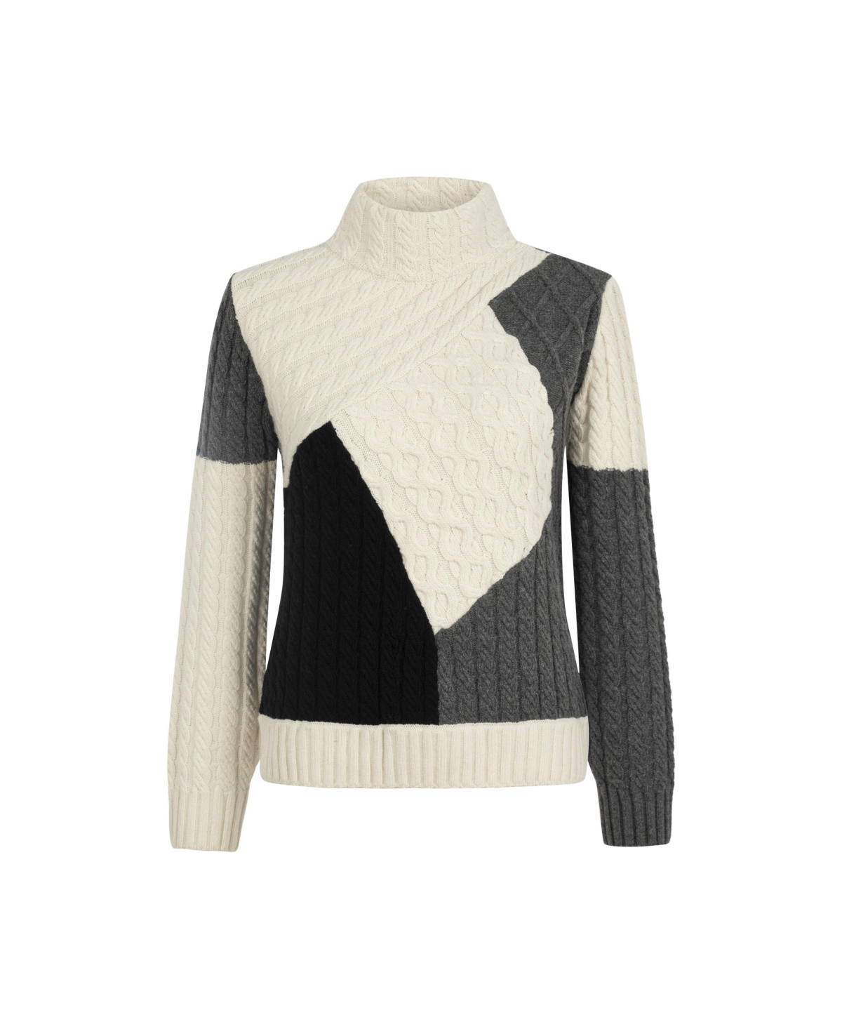 Labeca London Women's Victoria Monochrome Patchwork Cashmere-Blend Sweater