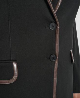 Plus Size Notch Collar Long Sleeve Jacket