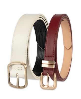2-Pc. Reversible Center Bar Buckle Belt Set