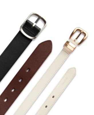 2-Pc. Reversible Center Bar Buckle Belt Set