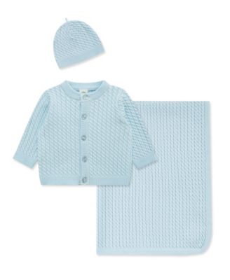 Baby Boys' and Girls' Cardigan, Blanket and Hat Gift, 3-Piece Set