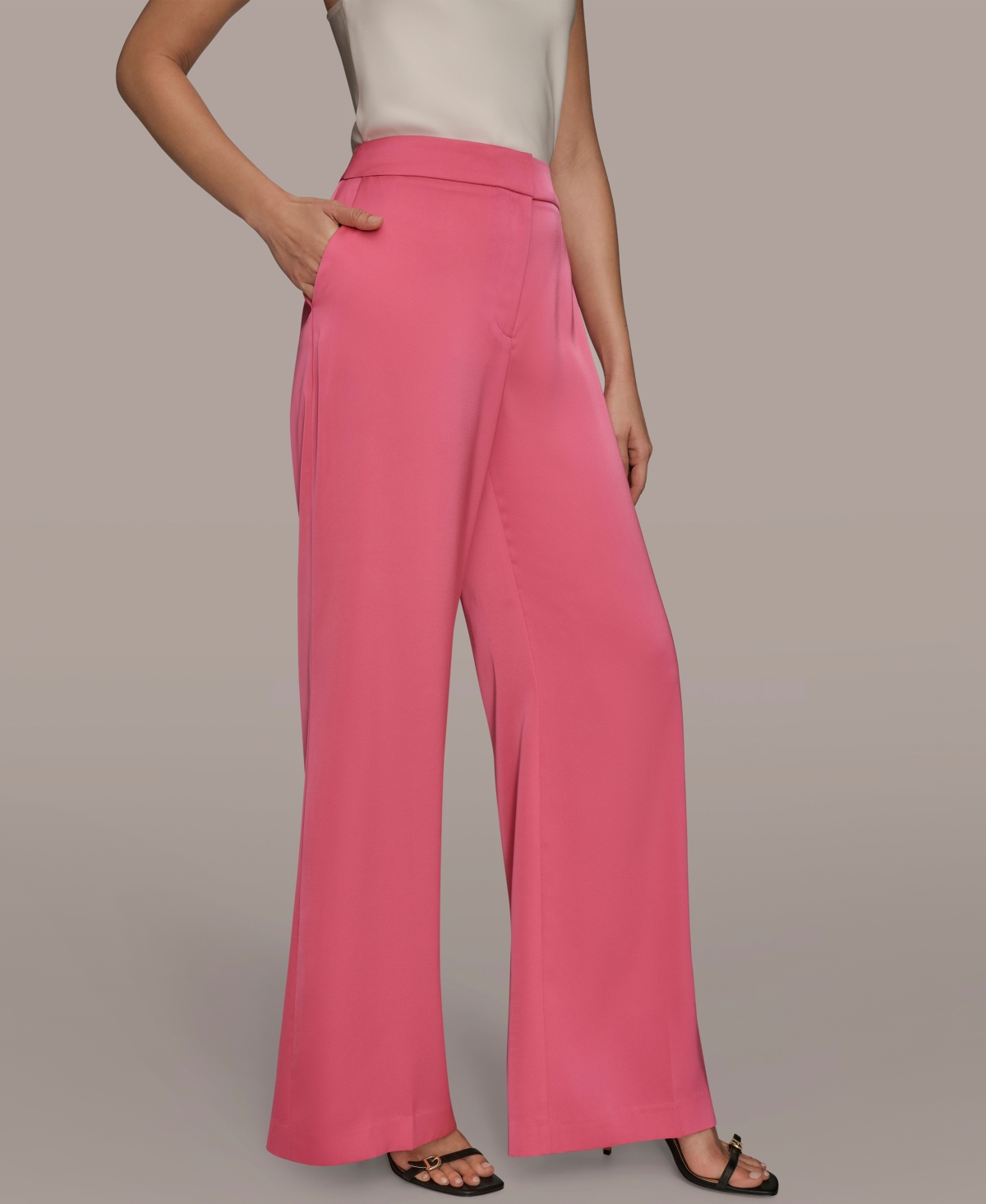 Donna Karan Women's Wide-leg Trousers In Pink