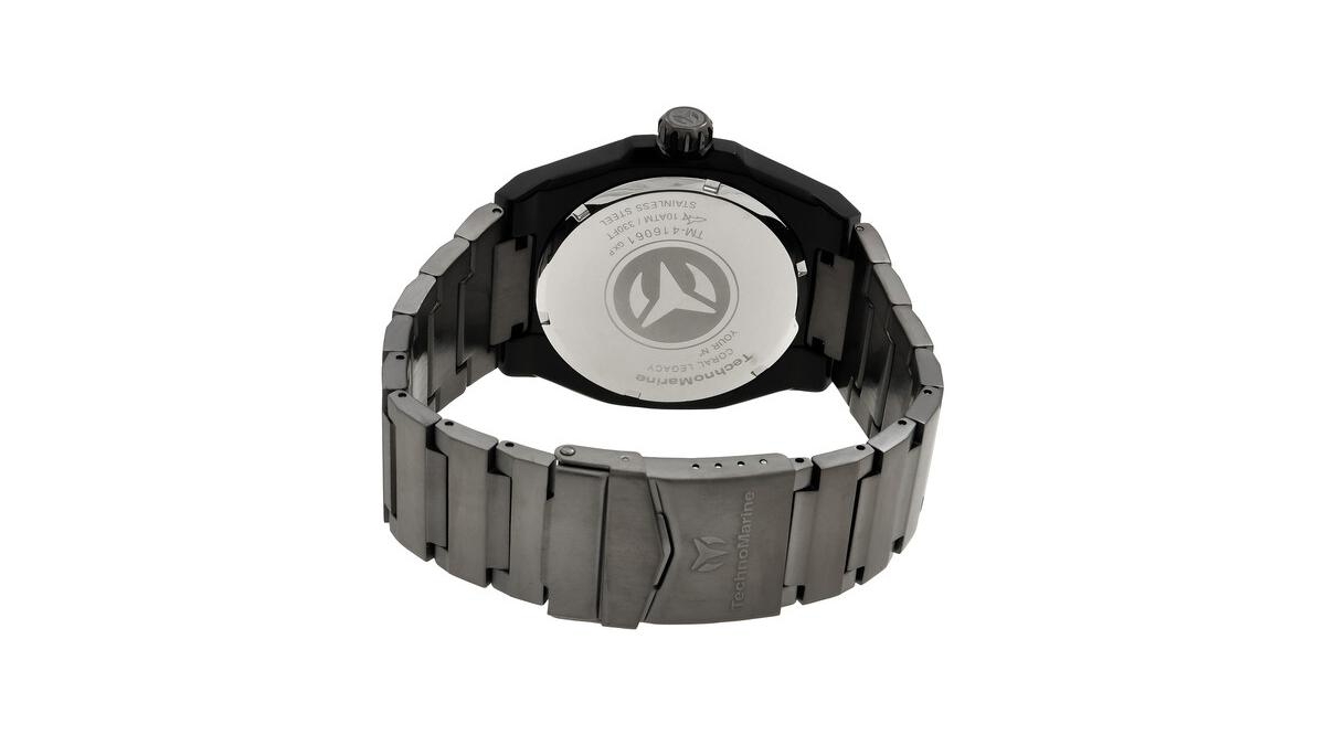 Technomarine Men's Tm-416061 Coral Quartz 3 Hand Black Dial Watch
