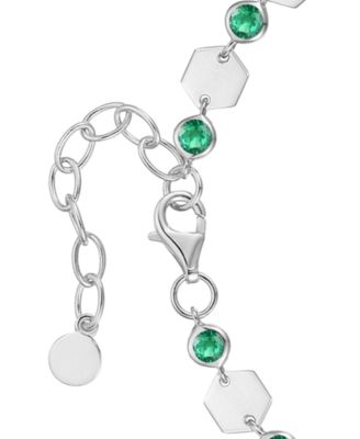 Lab-Grown Emerald Luna Bracelet (1-1/2 ct. t.w.) in Sterling Silver
