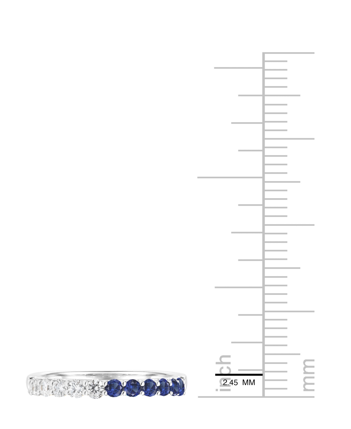 Macy's Lab-grown Sapphire (1 Ct. T.w.) And Lab-grown White Sapphire (1 Ct. T.w.) Band Ring In Sterling Silv In Metallic