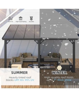 14'x10' Adjustable Height Wall Mounted Outdoor Gazebos Pergola