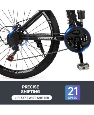 26-Inch Folding Mountain Bike with Shimano 21-Speed, Dual Disc Brakes & Full Suspension for Commuting