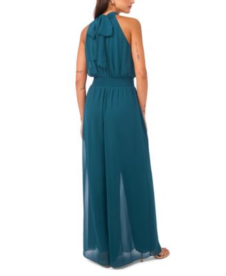 Women's Halter Tie-Back Wide-Leg Jumpsuit