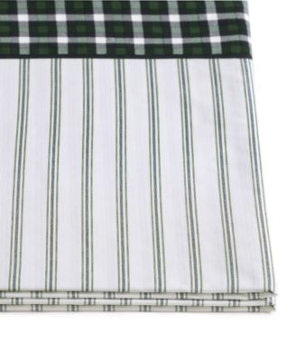 Printed Cotton Percale Contrast Hem 4 Pc. Sheet Set, Full