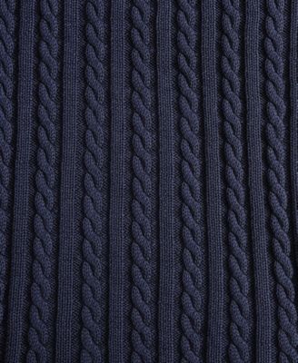 Solid Cotton Cable Knit Throw, 70" x 50"