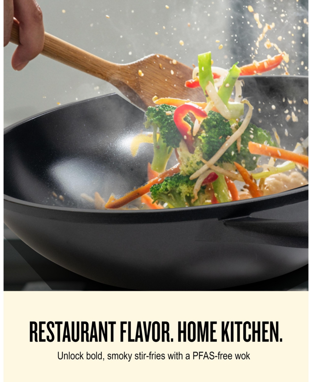 Alva Energy 12" Ceramic Nonstick Wok – Pfas-Free, Non-Toxic Cookware