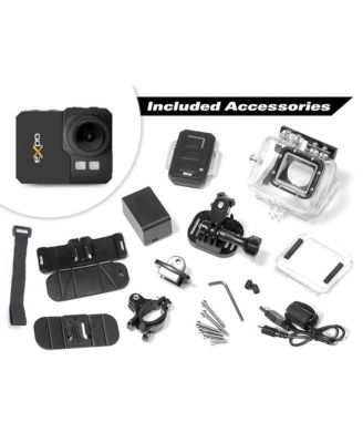 Expo Sports Action Camera - HD 1080P Mini Hi-Res Camcorder w/ Wifi, 20 MP Cam, 2" Screen USB SD Card HDMI, Battery - Waterproof Case, USB Cable