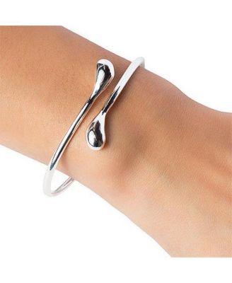 Isabella Gold Plated Teardrop Open Wrap Bangle Bracelet