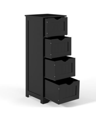 32.5”H MDF 4 Drawers Freestanding Narrow Side Storage Organizer Bathroom Floor Cabinet