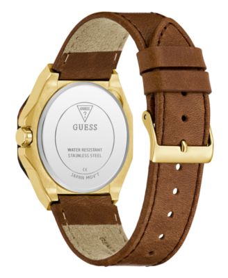 Women's Gold-Tone Brown Leather Multi-Function Watch, 36mm