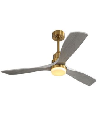 52-inch Modern Minimalist Golden 3 Blades Ceiling Fan with 3 color Dimmable and Memory Function Light and Remote control