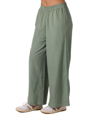 Juniors' Sanders Woven Flowy Pull-On Pants
