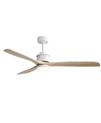 60-inch Modern Minimalist Style White 3-Blade Ceiling Fan with Led Light, Remote Control and Timing Function