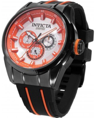 Men's 49054 Speedway  Quartz Chronograph Orange, Silver Dial Watch