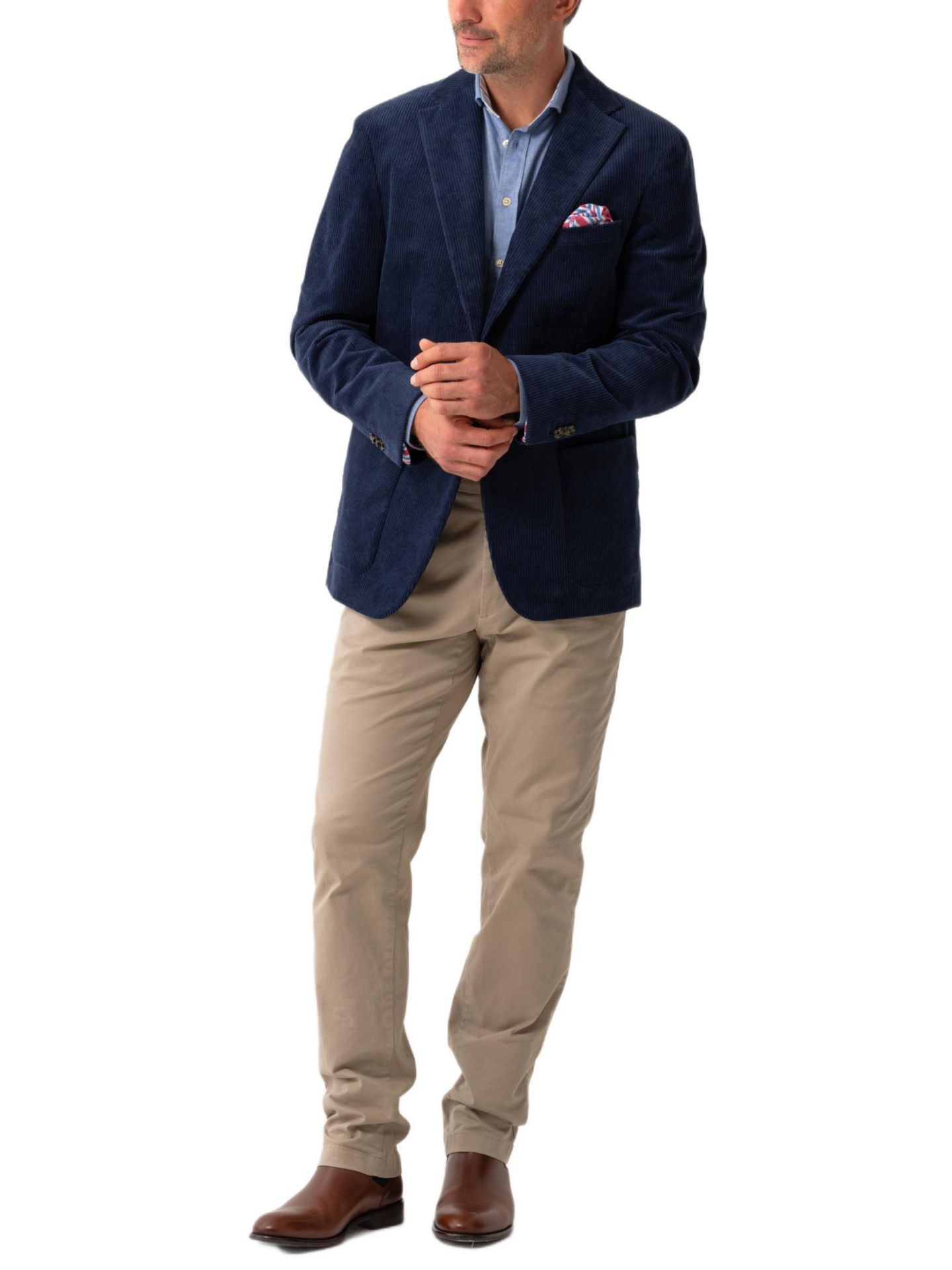 Мужской пиджак Koy Clothing Premium Blend Corduroy Blazer, цвет: Синий — фото 2