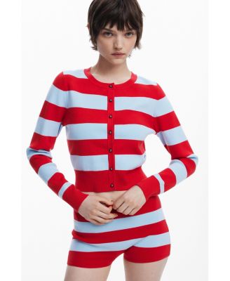 Women's Ribbed striped cardigan