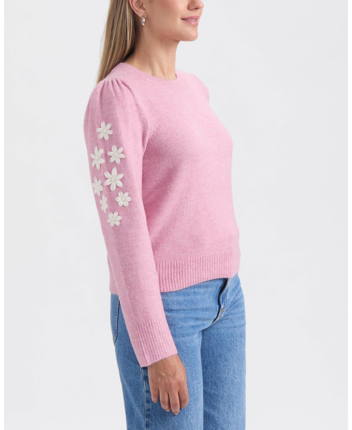Ellen Tracy Women's Floral Embroidered Sweater