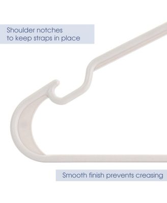 Home 50 Piece Plastic Hanger Set with Notched Shoulders in White