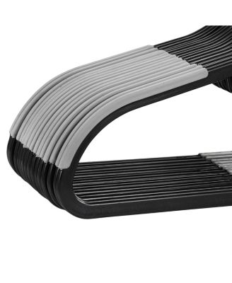 Home 50 Piece Plastic Non Slip Hanger in Black and Gray