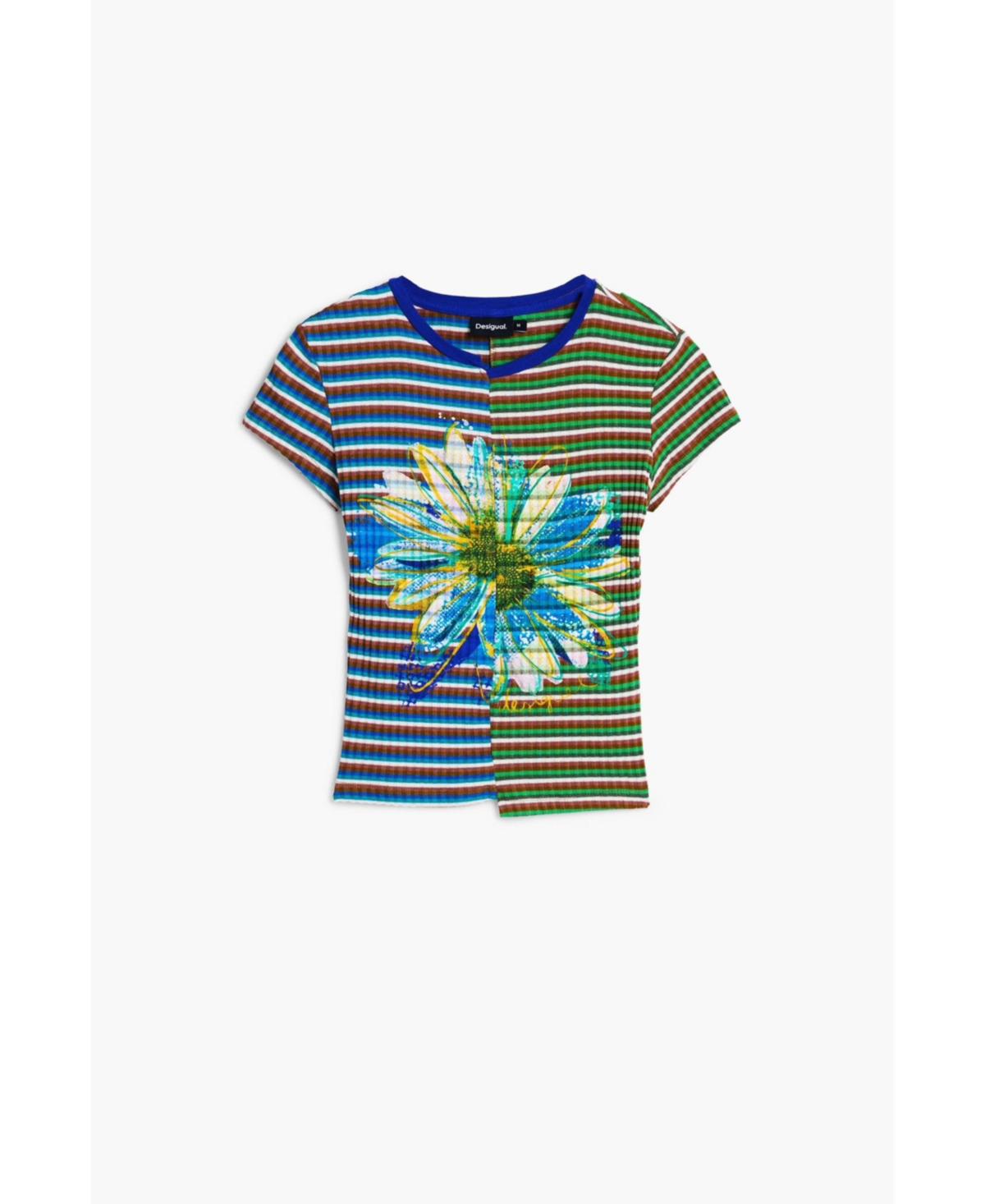 Desigual Women's Striped Daisy T-shirt In Multi