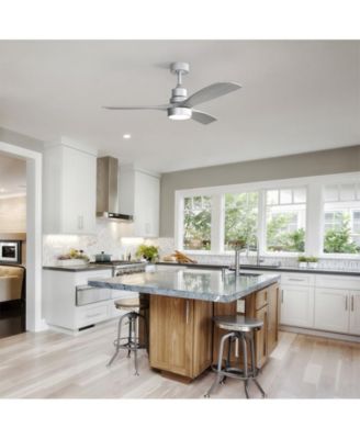 52-inch Modern 3 Blades 3 color Dimmable and Memory Function Light and Remote control Ceiling Fan