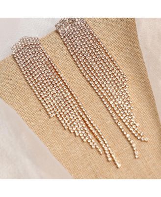 Women's Silver  Bling Cluster Drop Earrings