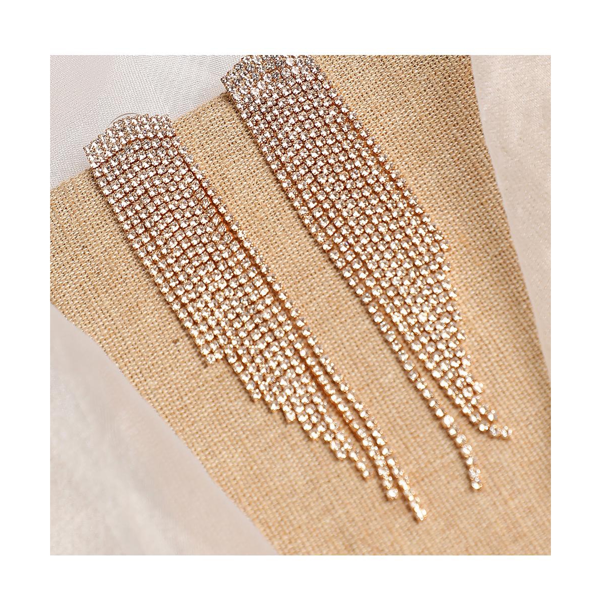 Sohi Women's Bling Cluster Drop Earrings