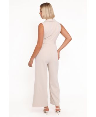 Women's Sienna Belted Jumpsuit - Beige