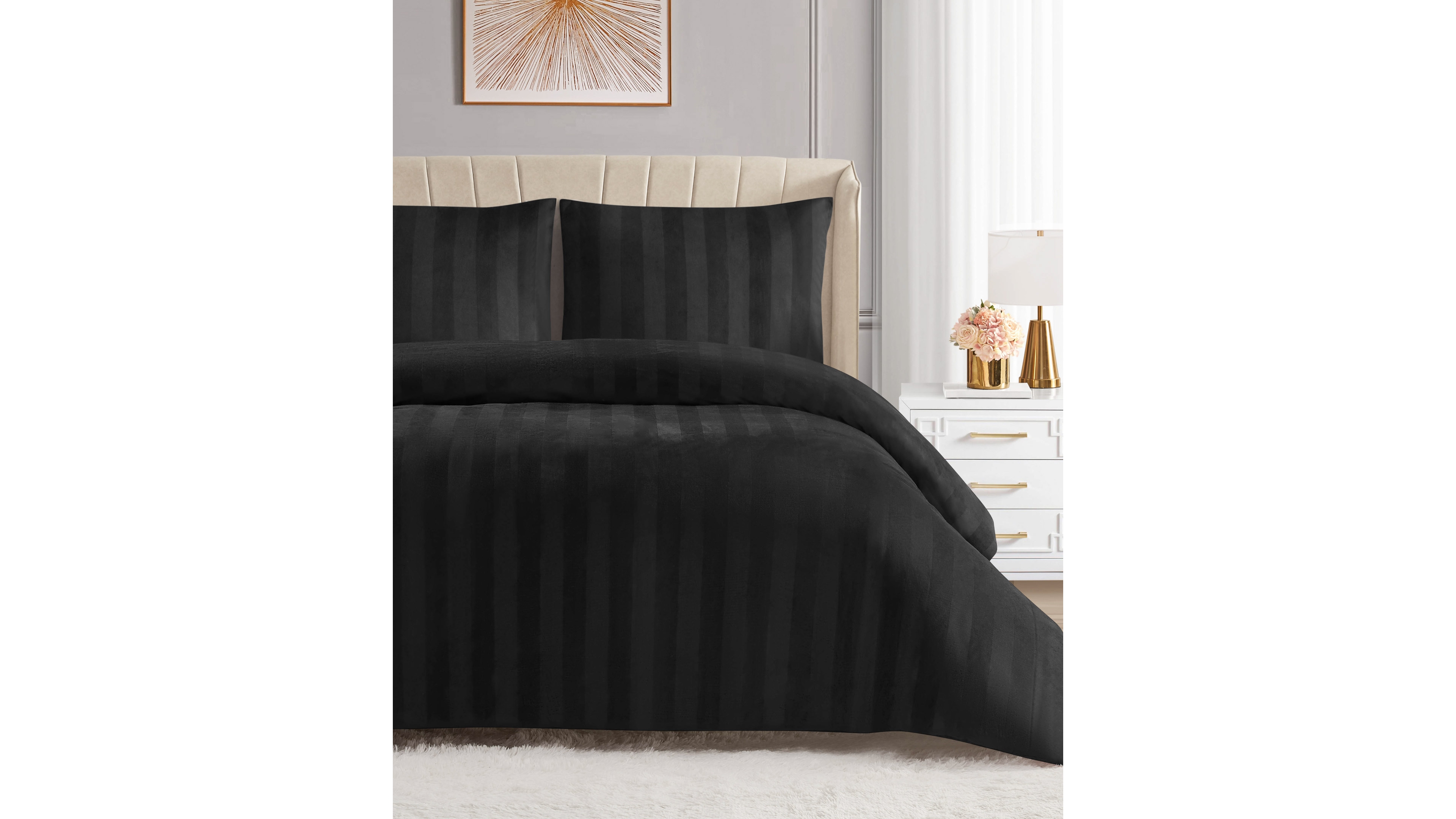 Juicy Couture Jenny Velour Striped Jacquard 3-Pc. Comforter Set, King