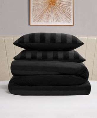  Jenny Velour Striped Jacquard 3-Pc. Comforter Set, Full/Queen