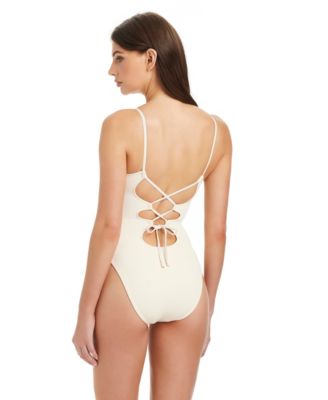 Stay Connected Over The Shoulder Open Front Swimsuit