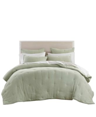 Breeze Cotton Embroidered 3-Pc. Quilt Set, Full/Queen