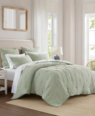 Breeze Cotton Embroidered 3-Pc. Quilt Set, King